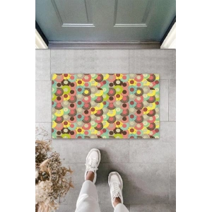 Dijital Baskı Çok Renkli Daireler Paspas K-3073