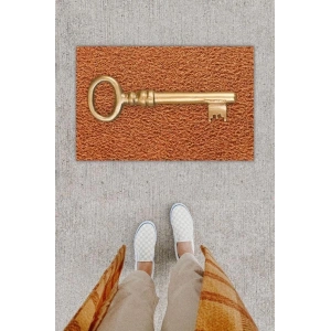 Dijital Baskı Dekoratif Anahtar Kahverengi Kapı Önü Paspası K-1240