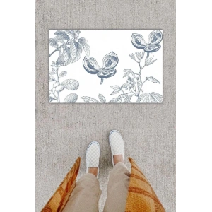 Dijital Baskı Dekoratif Çiçek Krem Kapı Önü Paspası K-1271