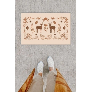 Dijital Baskı Dekoratif Geyik Pudra Kapı Önü Paspası K-1215