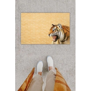 Dijital Baskı Dekoratif Kaplan Sarı Kapı Önü Paspası K-1284