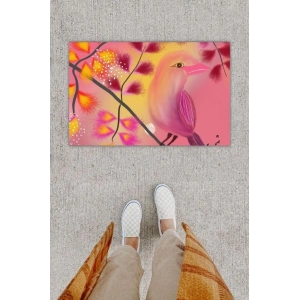 Dijital Baskı Dekoratif Kuş Fuşya Kapı Önü Paspası K-1220