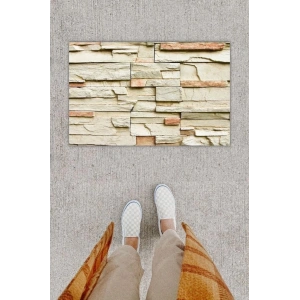 Dijital Baskı Dekoratif Taş Duvar Çok Renkli Kapı Önü Paspası K-1255