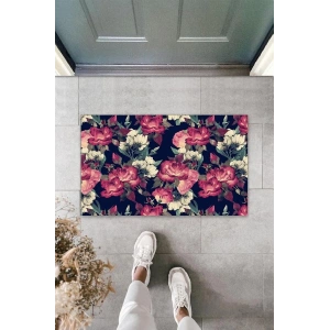 Dijital Baskı Gül Kurusu Büyük Çiçek Kapı Paspası