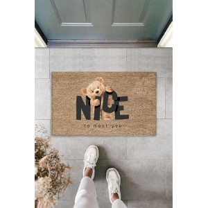 Dijital Baskı Kahverengi Ayıcık Tedy Bear Nice Kapı Paspası K-3009