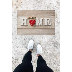 Dijital Baskı Kırmızı Küçük Kalp Desen Kapı Önü Paspası K-1058