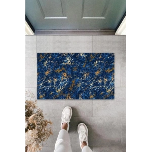 Dijital Baskı Lacivert Ebruli Kapı Paspası K-3090