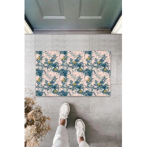 Dijital Baskı Pudra Sarı Çiçek Kapı Paspası K-3077