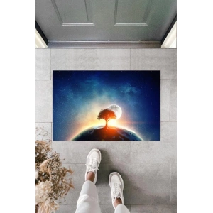 Dijital Galaxy Ağaç Mavi Kapı Paspası Dış Mekan Paspas K-2114