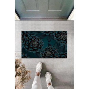 Dijital Nilüfer Yeşil Kapı Paspası Dış Mekan Paspas K-3117