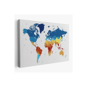 Dünya Haritası  Dekoratif Kanvas Tablo 1047