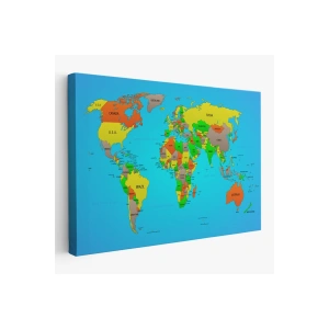 Dünya Haritası  Dekoratif Kanvas Tablo 1048