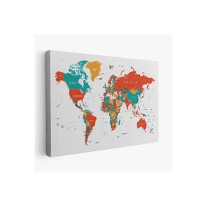 Dünya Haritası  Dekoratif Kanvas Tablo 1063