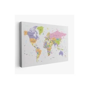 Dünya Haritası  Dekoratif Kanvas Tablo 1064