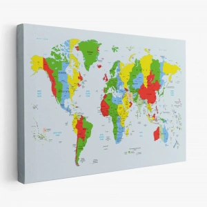 Dünya Haritası  Dekoratif Kanvas Tablo 1066
