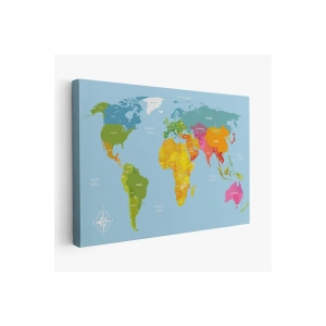Dünya Haritası  Dekoratif Kanvas Tablo 1072