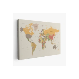 Dünya Haritası  Dekoratif Kanvas Tablo 1073