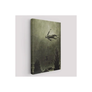 Franz Sedlacek Ağaçlar Üstündeki Hayalet Duvar Tablosu  Witches Halloween -6381