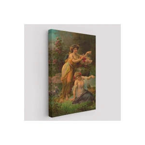 Göl kenarındaki Çiçekli Kadın Dekoratif Duvar Tablosu-6248