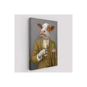 İnsan Kıyafetli Dana Dekoratif Duvar Tablosu -6375