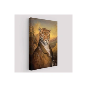 İnsan Kıyafetli Jaguar Dekoratif Duvar Tablosu-6331