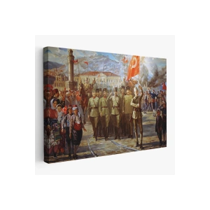 İzmirin Kurtuluşu Tablosu - Atatürkün İzmire Girişi-6627