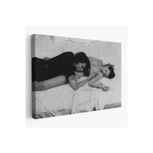 Johnny Depp ve Kate Moss Duvar Tablosu, Siyah Beyaz-6525