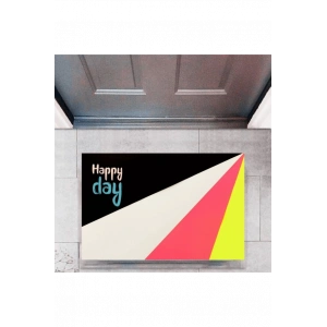 Kapı Önü Paspası Dekoratif Dijital Baskı Happy Day P-2322