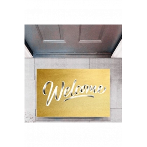 Kapı Önü Paspası Dekoratif Dijital Baskı Welcome P-2324