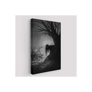 Karanlık İçindeki Korkunç Bir Çift Göz Tablosu-6288