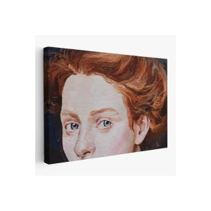 Kızıl Saçlı Kadın Yağlıboya Görünüm Dekoratif Tablo-3741
