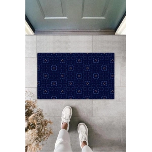 Lacivert Kapı Önü Paspası Geometrik Desen  K-3256