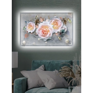 Led Işıklı 3d Görünümlü Çiçek Tablo