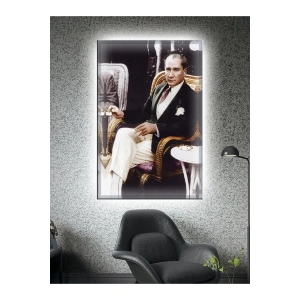 Led Işıklı Atatürk (hediyelik kanvas tablo)