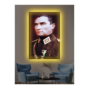 Led Işıklı Atatürk Kanvas Tabloları