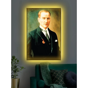 Led Işıklı Atatürk Tablosu (ev,ofis,hediyelik)