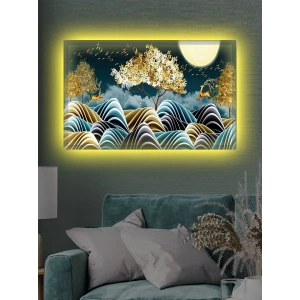 Led Işıklı Dekoratif Renkli Yaprak Tablo