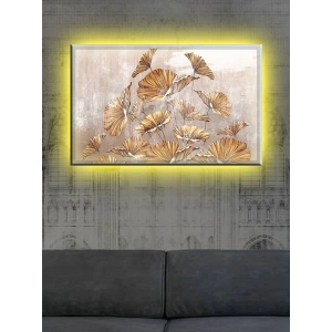 Led Işıklı Sanatsal Çiçek Tablosu