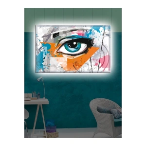 Led Işıklı Yağlı Boya Görünümlü Göz Tablo