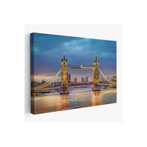 Londra Köprüsü  Gece Manzara Tablosu-6638