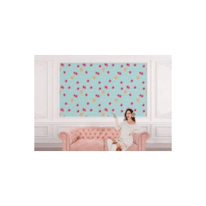 Mavi-Pembe Fonlu Duvar Kağıdı-5571