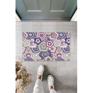 Mürdüm Kapı Önü Paspası Altıgen Desen  K-3205