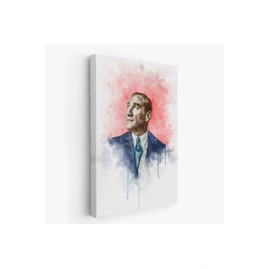 Mustafa Kemal Atatürk Suluboya Görünümlü Portresi Dekoratif Kanvas Tablo-DB-79