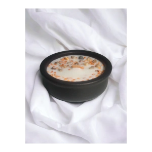 Okyanus Kokulu Aromaterapi Mum, Ahşap Fitilli, Dekoratif Doğal Çömlek Mum