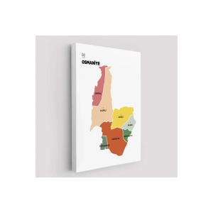 Osmaniye İli ve İlçeler Haritası  Dekoratif Kanvas Tablo 1437
