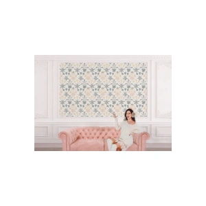 Pastel Renkli Yapraklar Çiçekler Duvar Kağıdı-5643