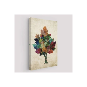 Renkli Çınar Ağacı Duvar Tablosu-6267