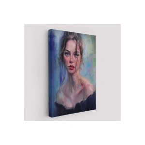 Renkli Gözlü Güzel Kadın Dekoratif Duvar Tablosu-6368