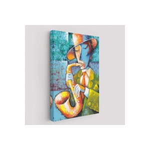 Saksafon Çalan Adam Kanvas Tablo-6461