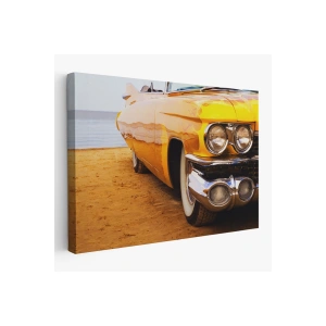 Sarı Klasik Araba Tablosu-6612